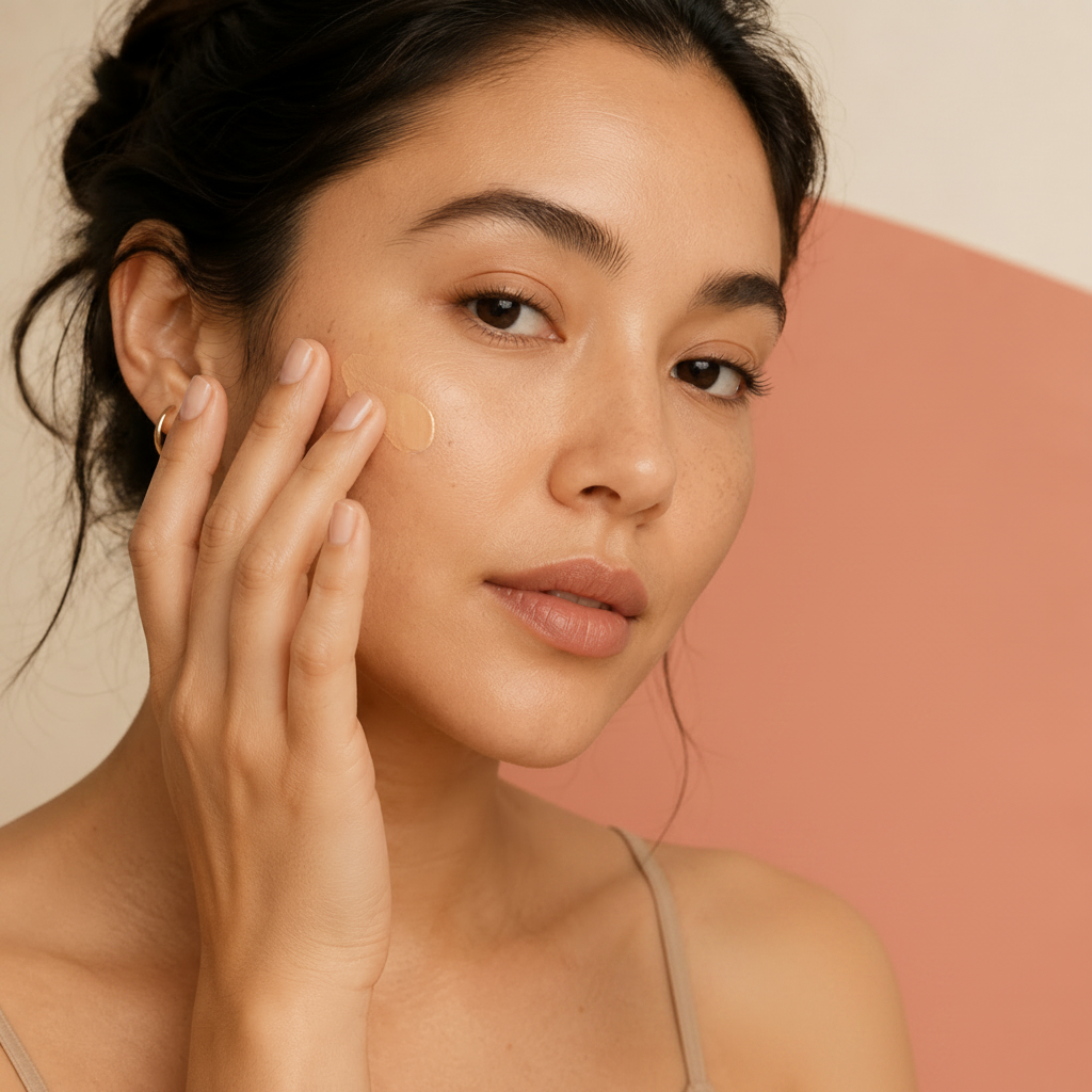 Trinidy MK Soft Focus Skin Tint presented in a softly lit complexion makeup scene