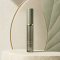 Open Trinidy MK Brow Veil Sculpting Gel tube and spoolie displayed in translucent sage styling