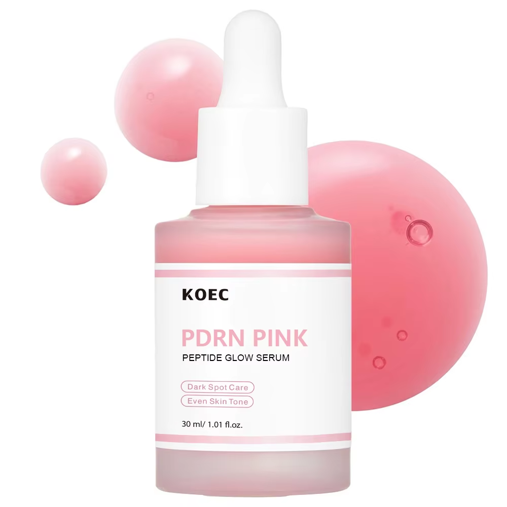 KOEC Pink PDRN serum bottle with pink gel drops
