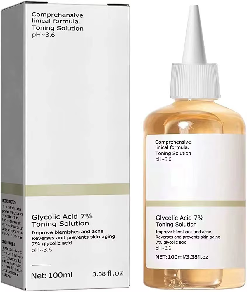 100 mL glycolic acid toning solution bottle and box