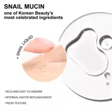 Snail mucin texture and absorption feature graphic